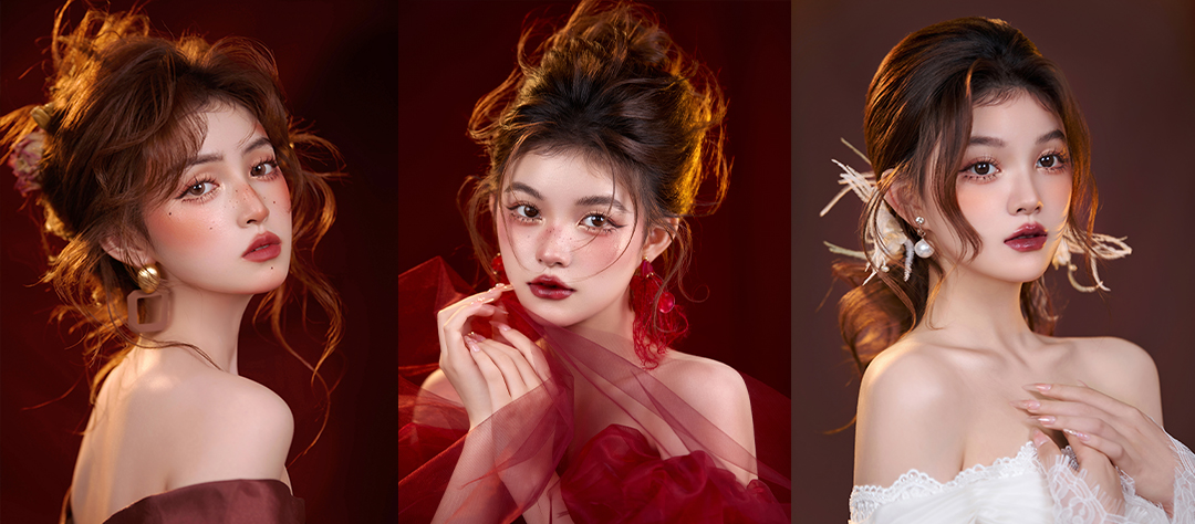 微醺玫瑰&美拉德风纹理抽丝造型（3款）