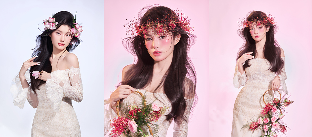 鲜花纹理披发造型两款